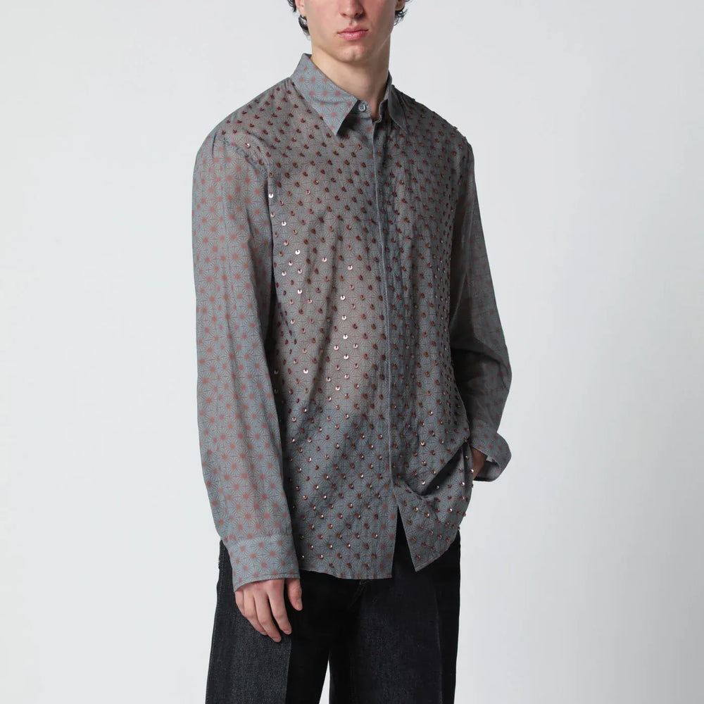 Dries Van Noten - Grey shirt with sequins Brand Shirts & Tops 48 IT