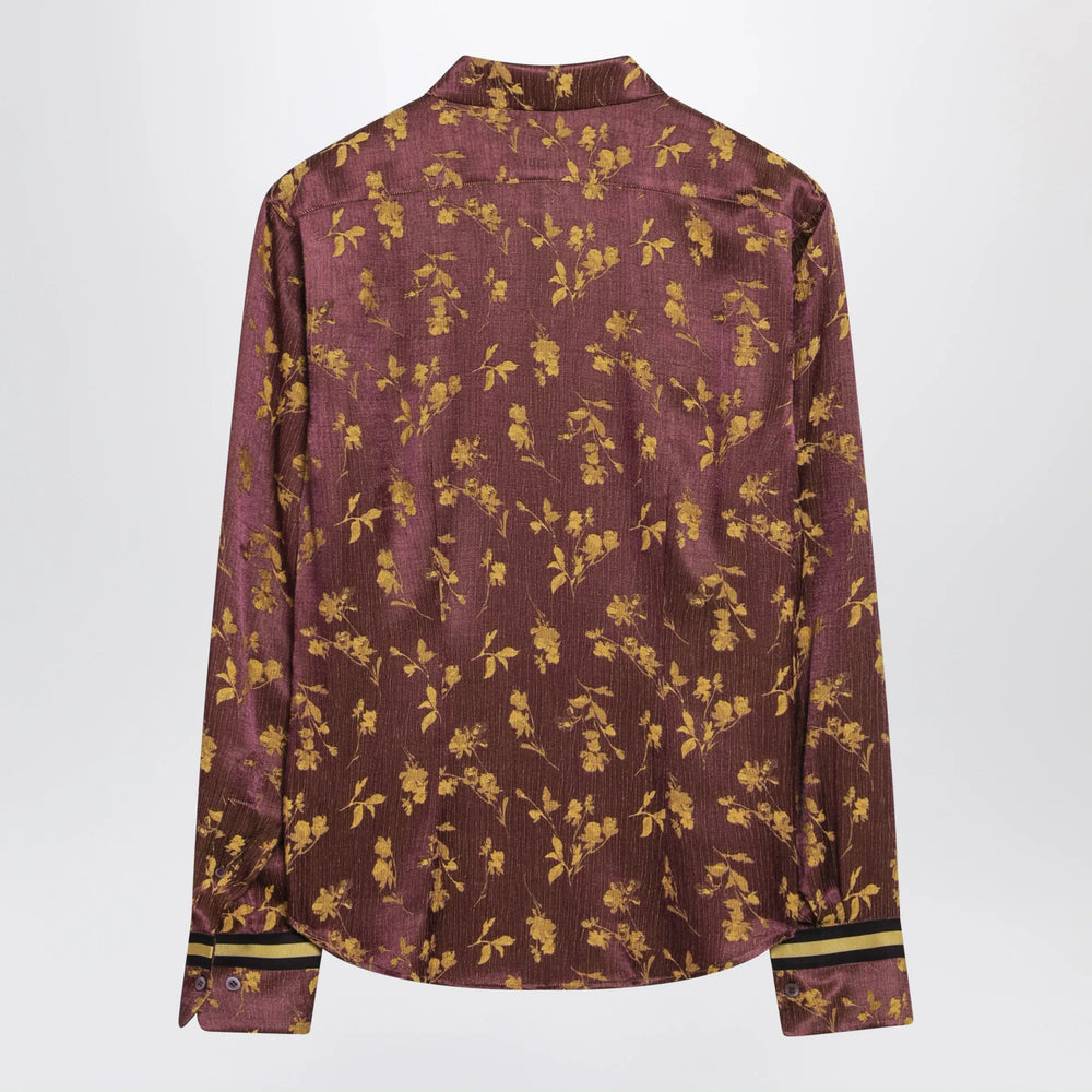 Dries Van Noten - Purple floral jacquard shirt in viscose blend Brand Shirts & Tops
