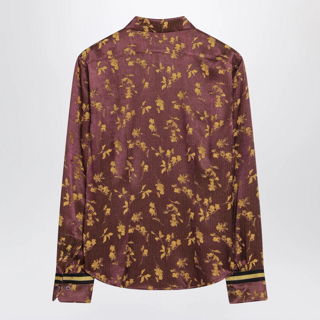 Dries Van Noten - Purple floral jacquard shirt in viscose blend Brand Shirts &amp; Tops