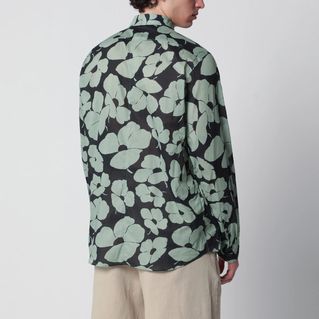 Dries Van Noten - Shirt with Floral Print Pistachio Color Brand Shirts &amp; Tops