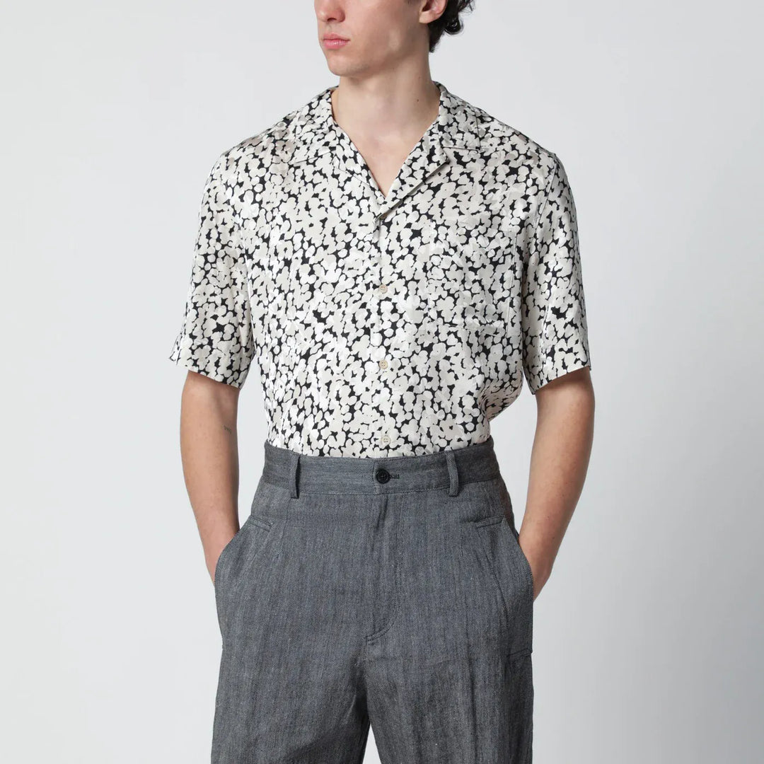Dries Van Noten - Viscose shirt with black/ecru pattern Brand Shirts &amp; Tops 48 IT