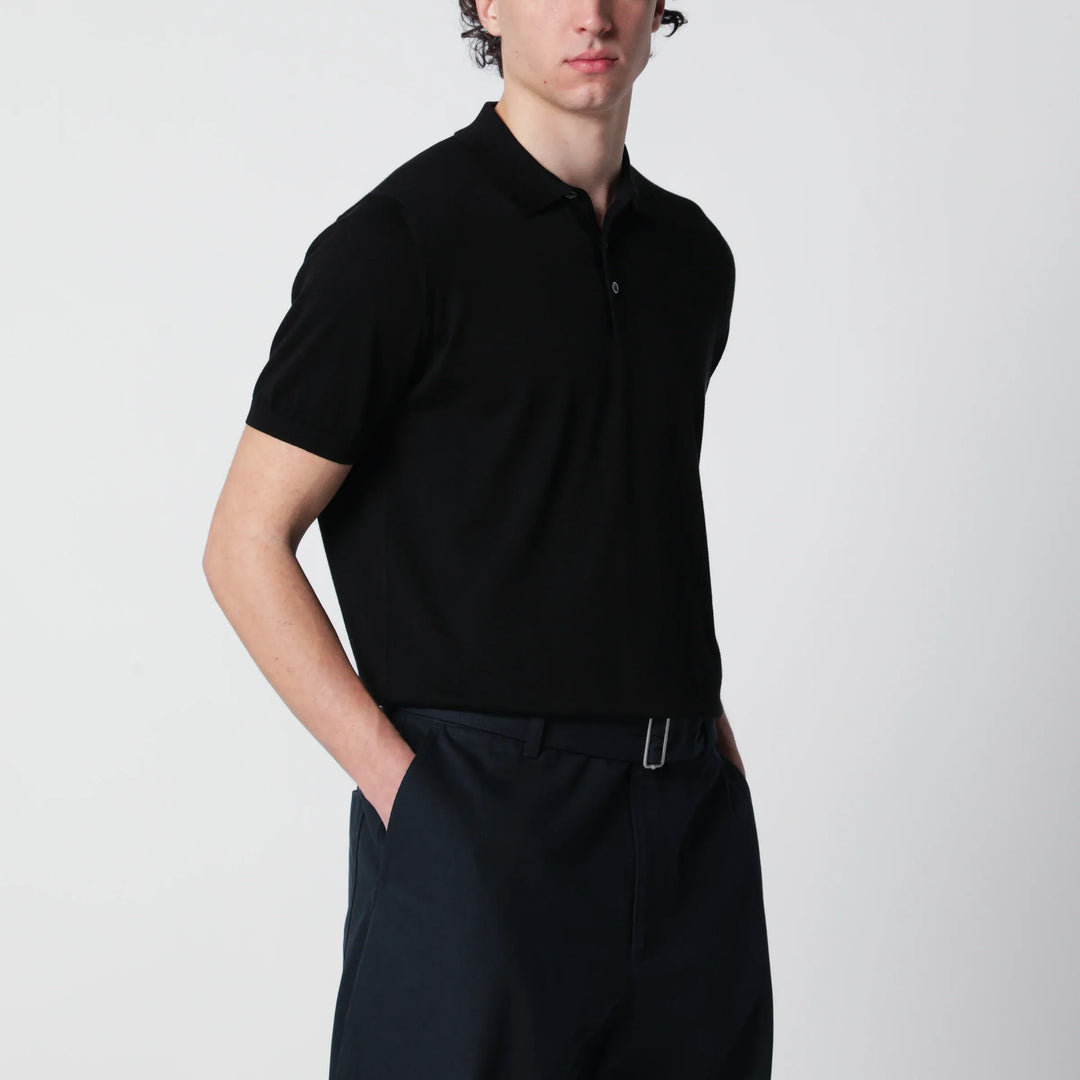Drumohr - Black polo shirt in cotton Brand Shirts &amp; Tops 48 IT