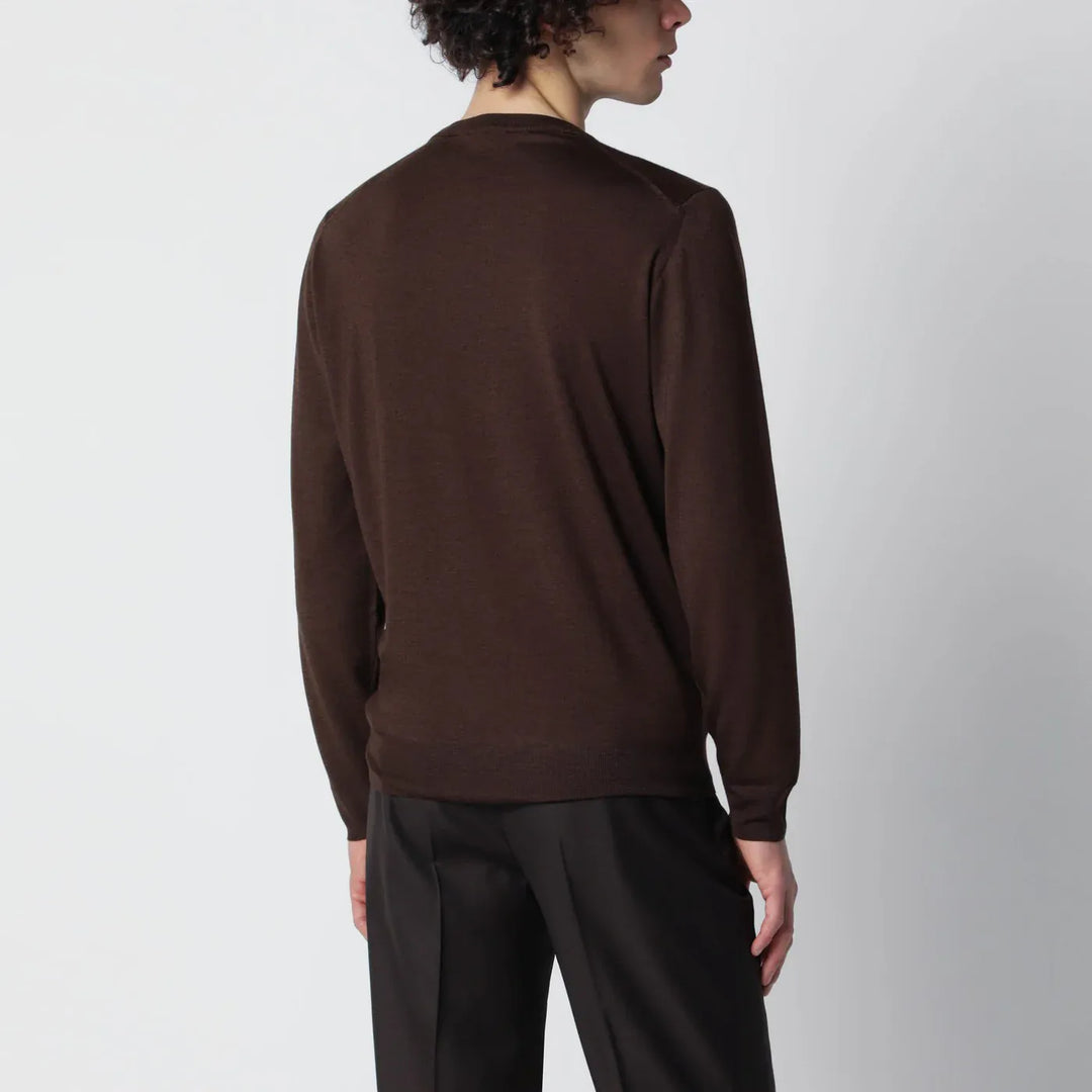 Drumohr - Chocolate brown wool sweater Brand Shirts &amp; Tops