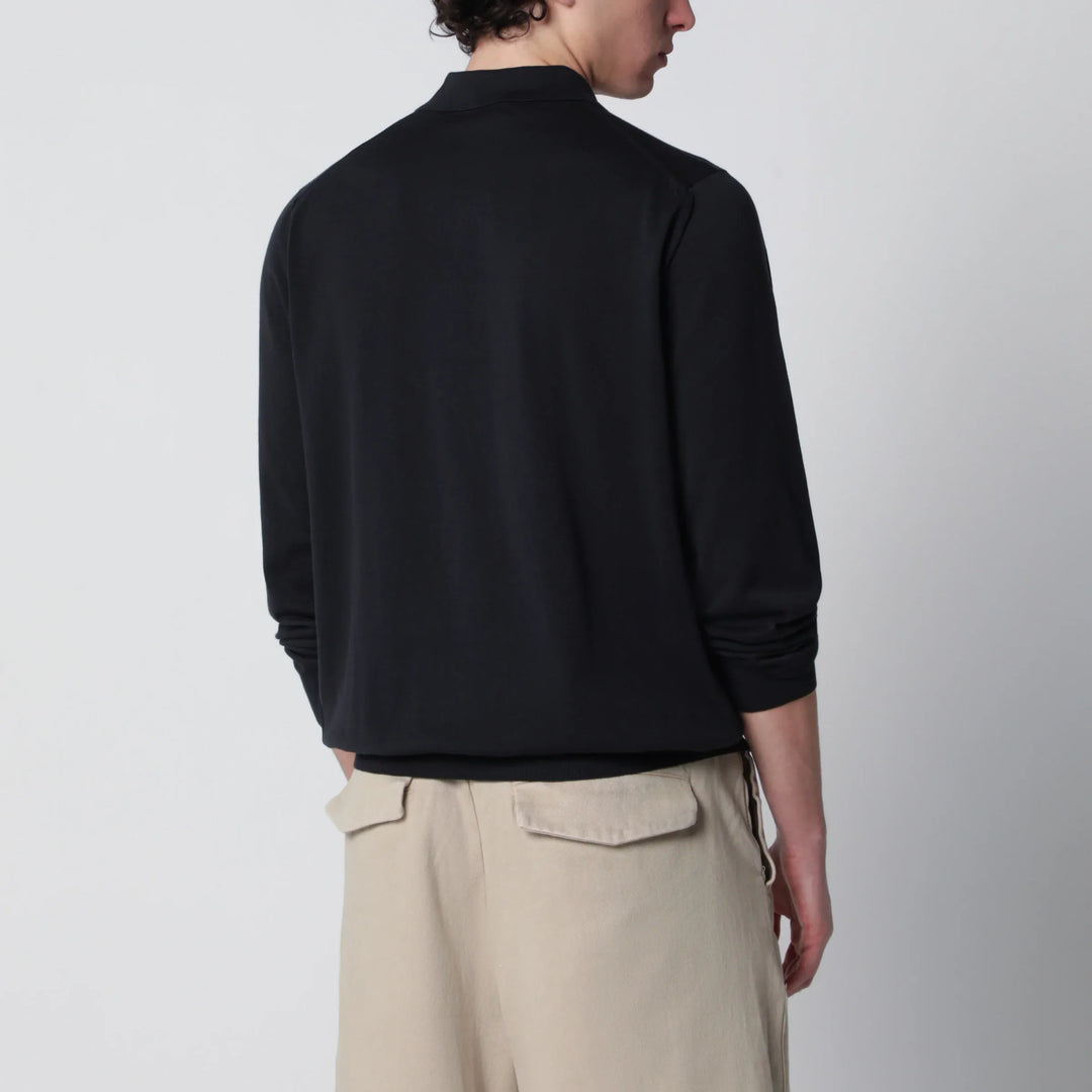 Drumohr - Navy blue cotton polo shirt Brand Shirts &amp; Tops