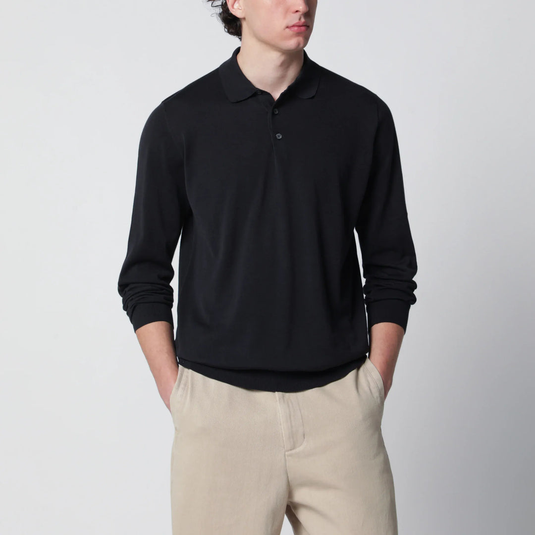 Drumohr - Navy blue cotton polo shirt Brand Shirts &amp; Tops 48 IT