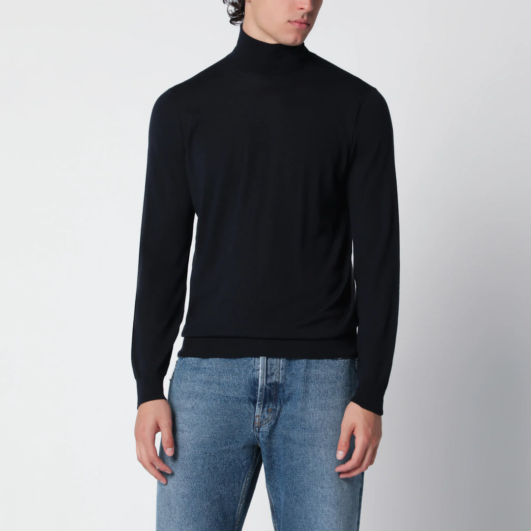 Drumohr - Navy blue wool turtleneck sweater Brand Shirts &amp; Tops 48 IT