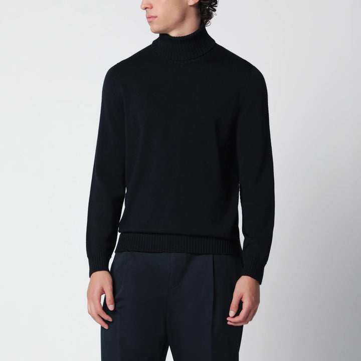 Drumohr - Navy blue wool turtleneck sweater Brand Shirts &amp; Tops 50 IT