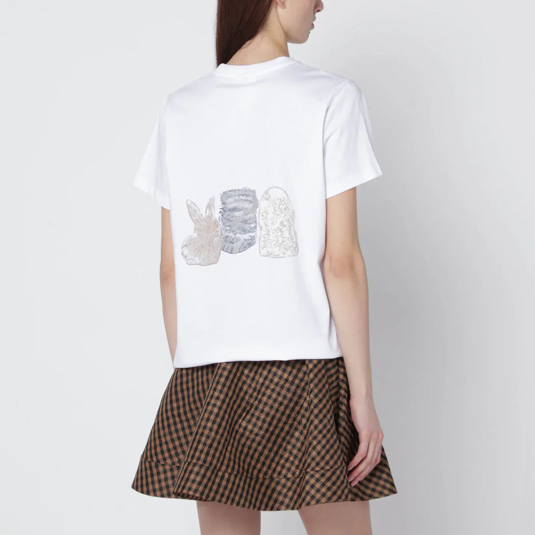 GANNI - White T-shirt with logo print Brand Shirts &amp; Tops M