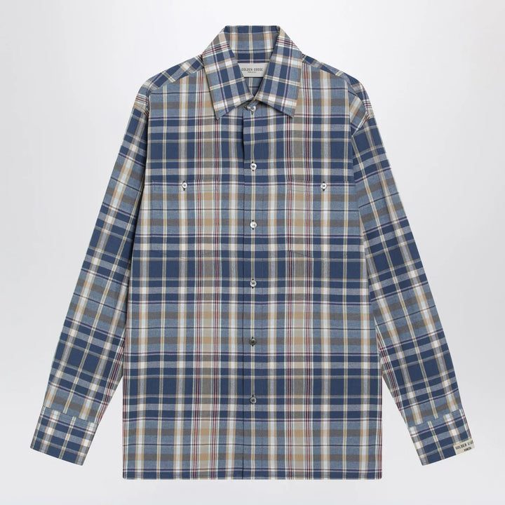 Golden Goose - Indigo blue checked shirt Brand Shirts &amp; Tops M