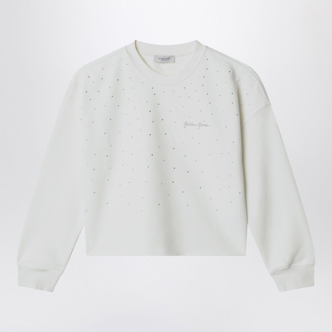 Shirts &amp; Tops Golden Goose - White cotton sweatshirt with rhinestones Brand