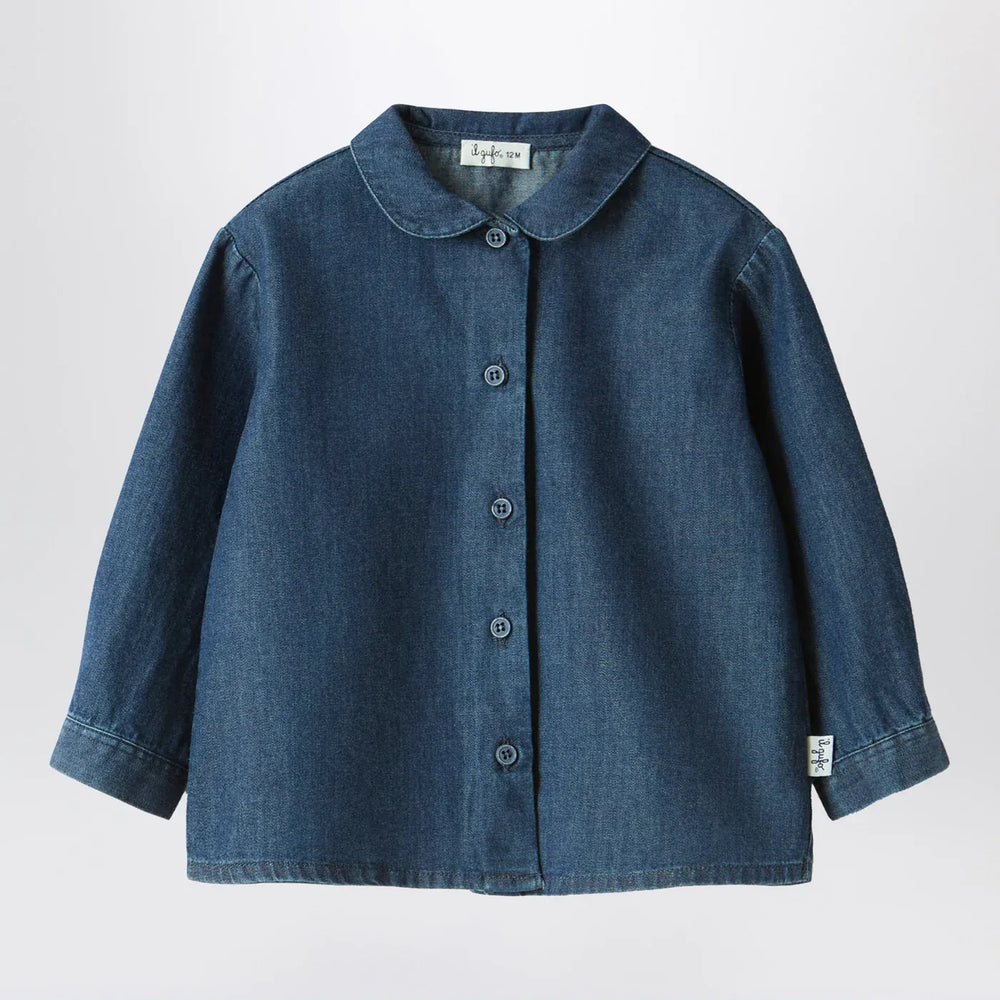 Il Gufo - Baby shirt in blue denim Brand Shirts & Tops 12