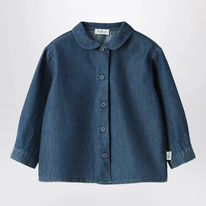 Il Gufo - Baby shirt in blue denim Brand Shirts &amp; Tops 12