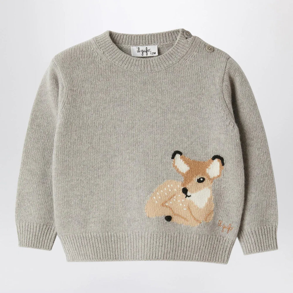 Il Gufo - Grey mélange wool jumper Brand Shirts & Tops 12