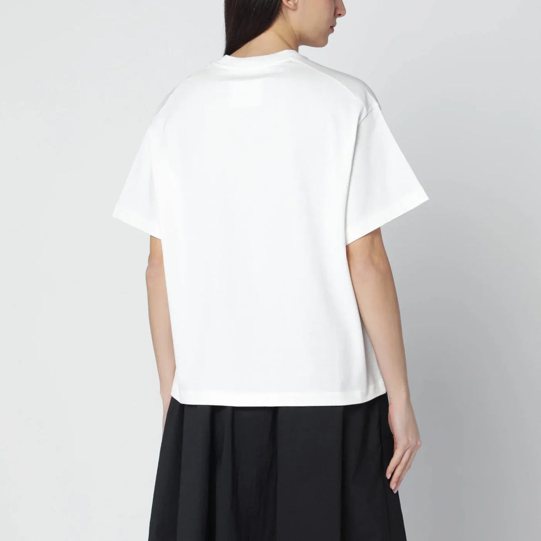 Jil Sander - White wide t-shirt with logo Brand Shirts &amp; Tops