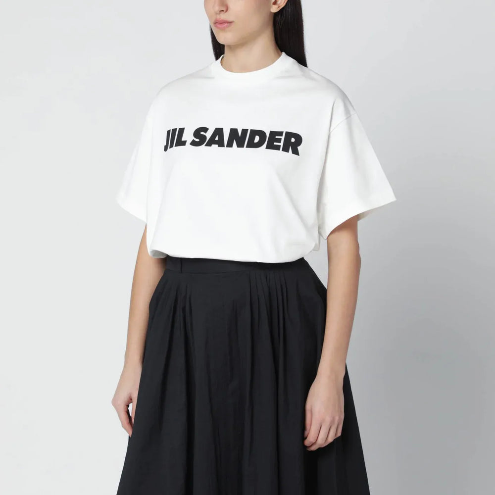Jil Sander - White wide t-shirt with logo Brand Shirts & Tops XS