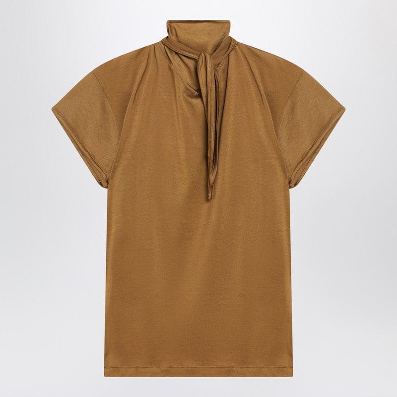 Shirts & Tops LEMAIRE - Cinnamon-brown T-shirt with scarf detail - M Brand