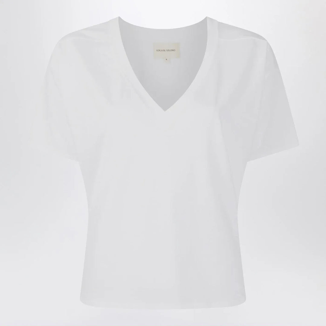 LouLou De Saison - White cotton V-neck T-shirt Brand Shirts &amp; Tops S