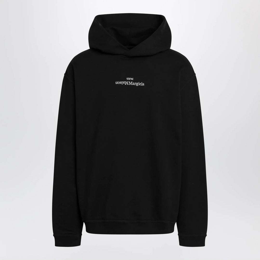 Maison Margiela - Black hoodie with reversed logo Brand Shirts &amp; Tops 48 IT