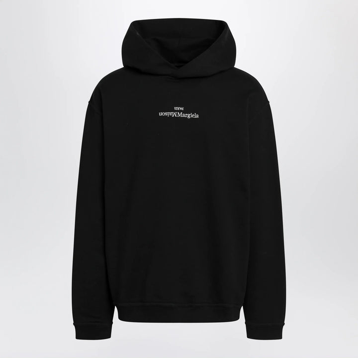 Maison Margiela - Black hoodie with reversed logo Brand Shirts &amp; Tops 48 IT