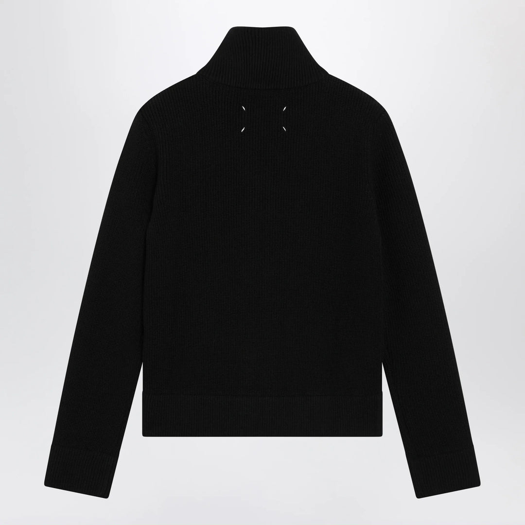 Maison Margiela - Black wool-blend zip cardigan Brand Shirts &amp; Tops