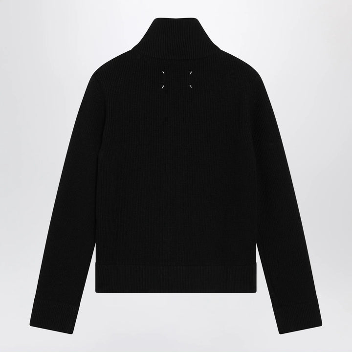 Maison Margiela - Black wool-blend zip cardigan Brand Shirts &amp; Tops