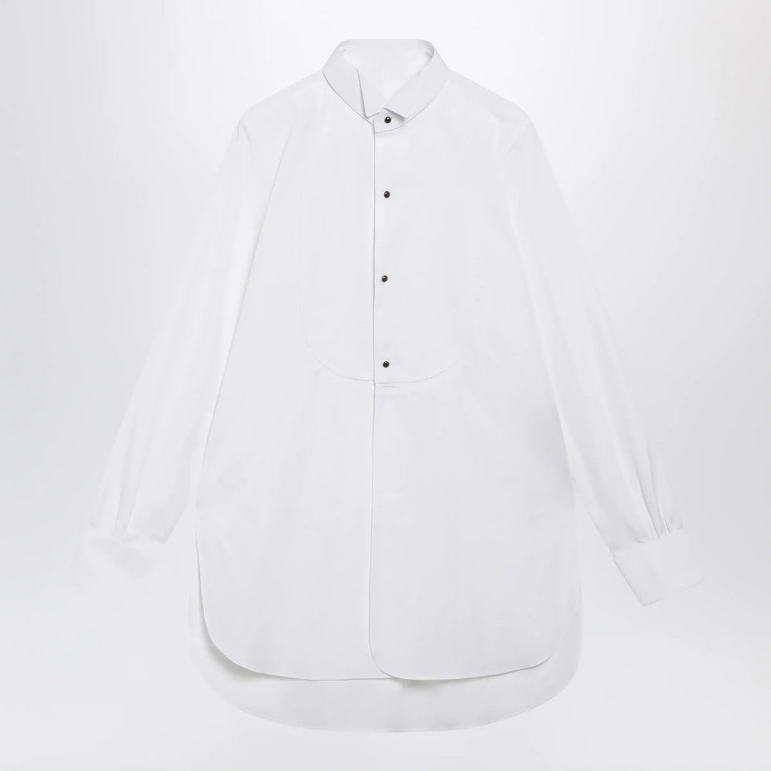 Maison Margiela - Long-sleeve cotton poplin shirt in white Brand Shirts &amp; Tops 40  IT