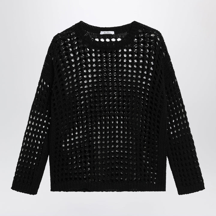 Shirts &amp; Tops Max Mara - Cotton mesh long-sleeve sweater in Black Brand