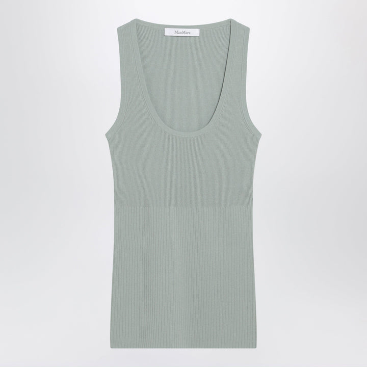 Shirts &amp; Tops Max Mara - Sleeveless ribbed top in sage green technical yarn Brand