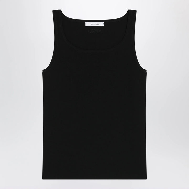 Max Mara - Sleeveless viscose crêpe knit top in black Brand Shirts &amp; Tops S