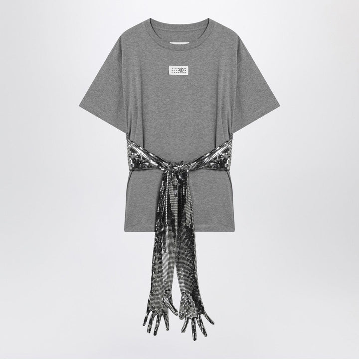 Shirts &amp; Tops L MM6 Maison Margiela - Grey mélange cotton T-shirt with gloves Brand