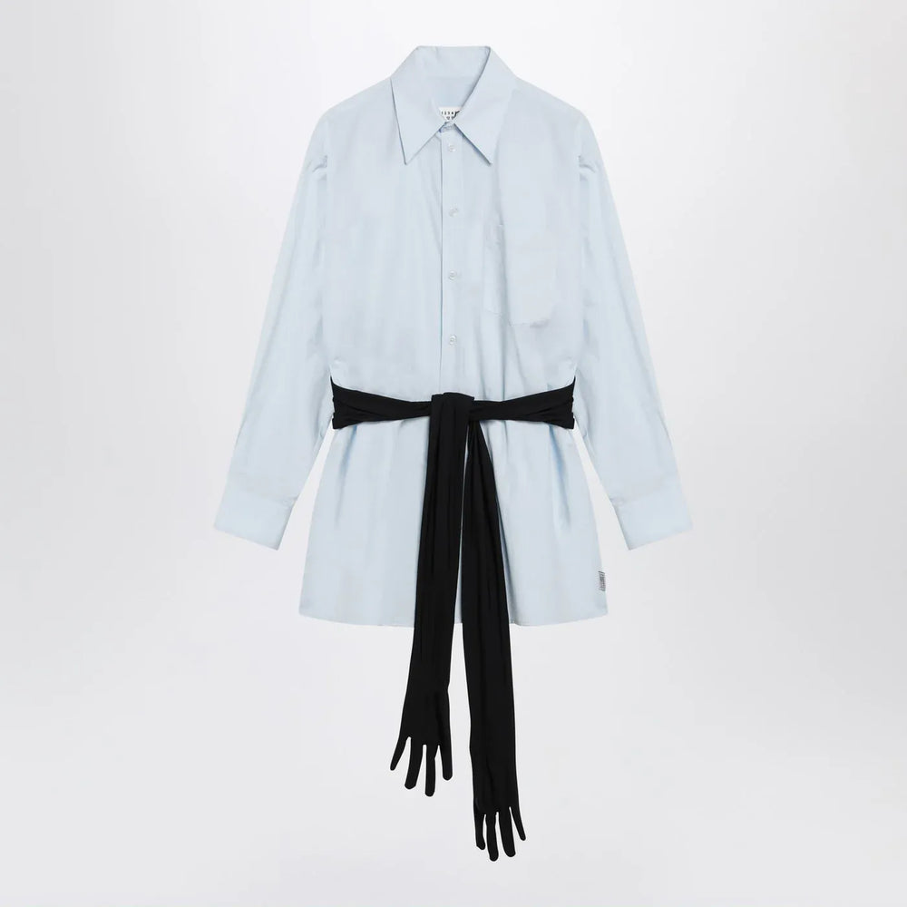 MM6 Maison Margiela - Light blue cotton shirt with gloves Brand Shirts & Tops 40  IT