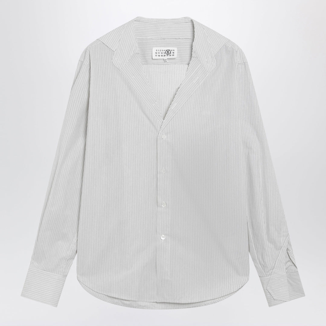 Shirts &amp; Tops MM6 Maison Margiela - Pinstriped cotton shirt with V-neck Brand