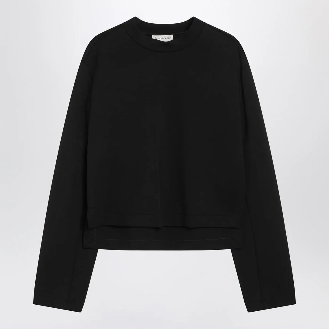 Moncler X Edward Enninful - Black sweatshirt with asymmetric hem Brand Shirts &amp; Tops S