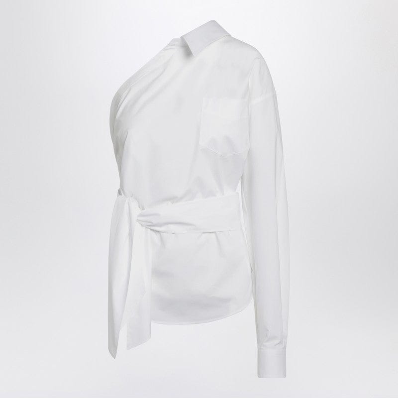 Shirts &amp; Tops Moschino - One-shoulder white shirt with sash - 40 IT Brand