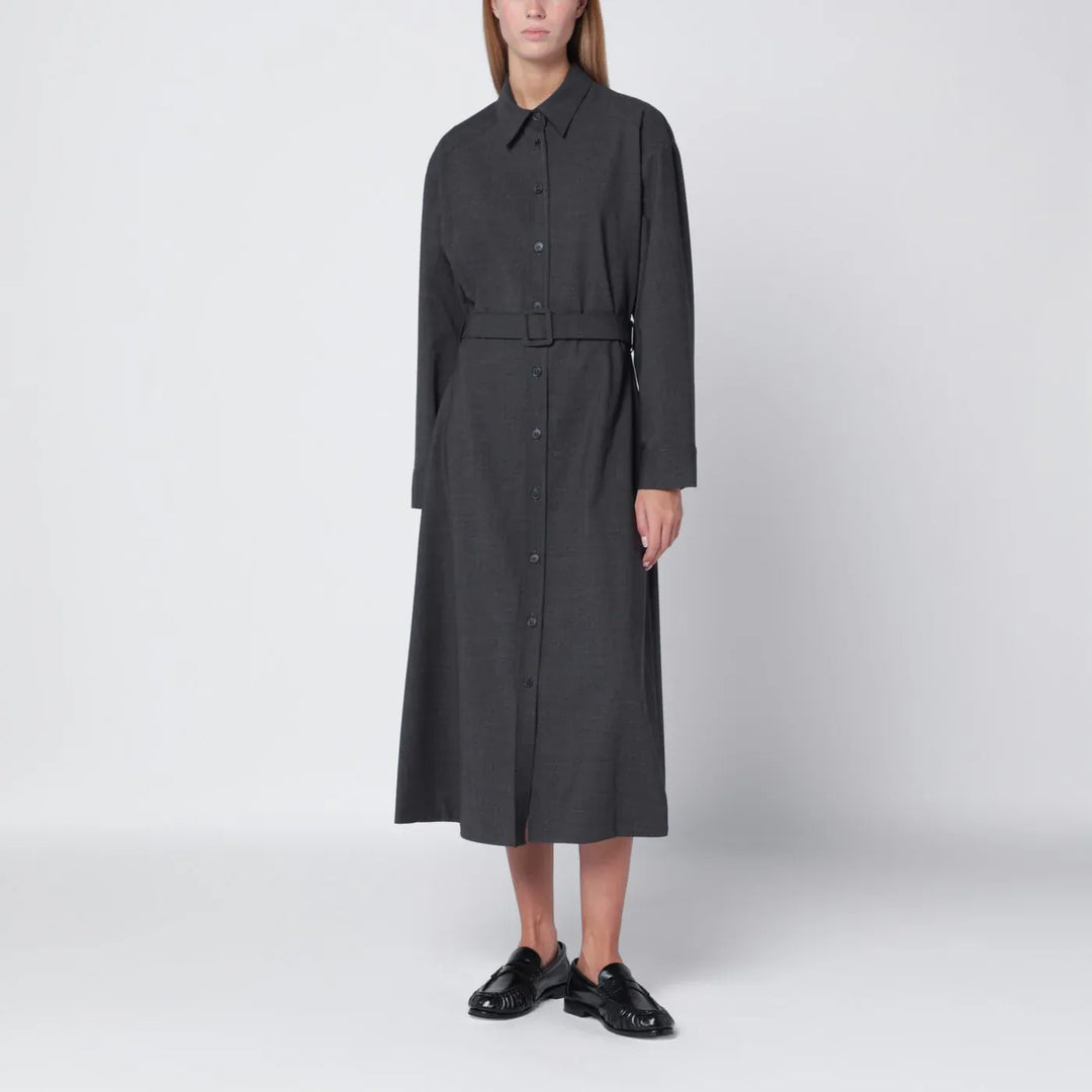 P.A.R.O.S.H. - Anthracite grey belted shirt dress Brand Shirts &amp; Tops M
