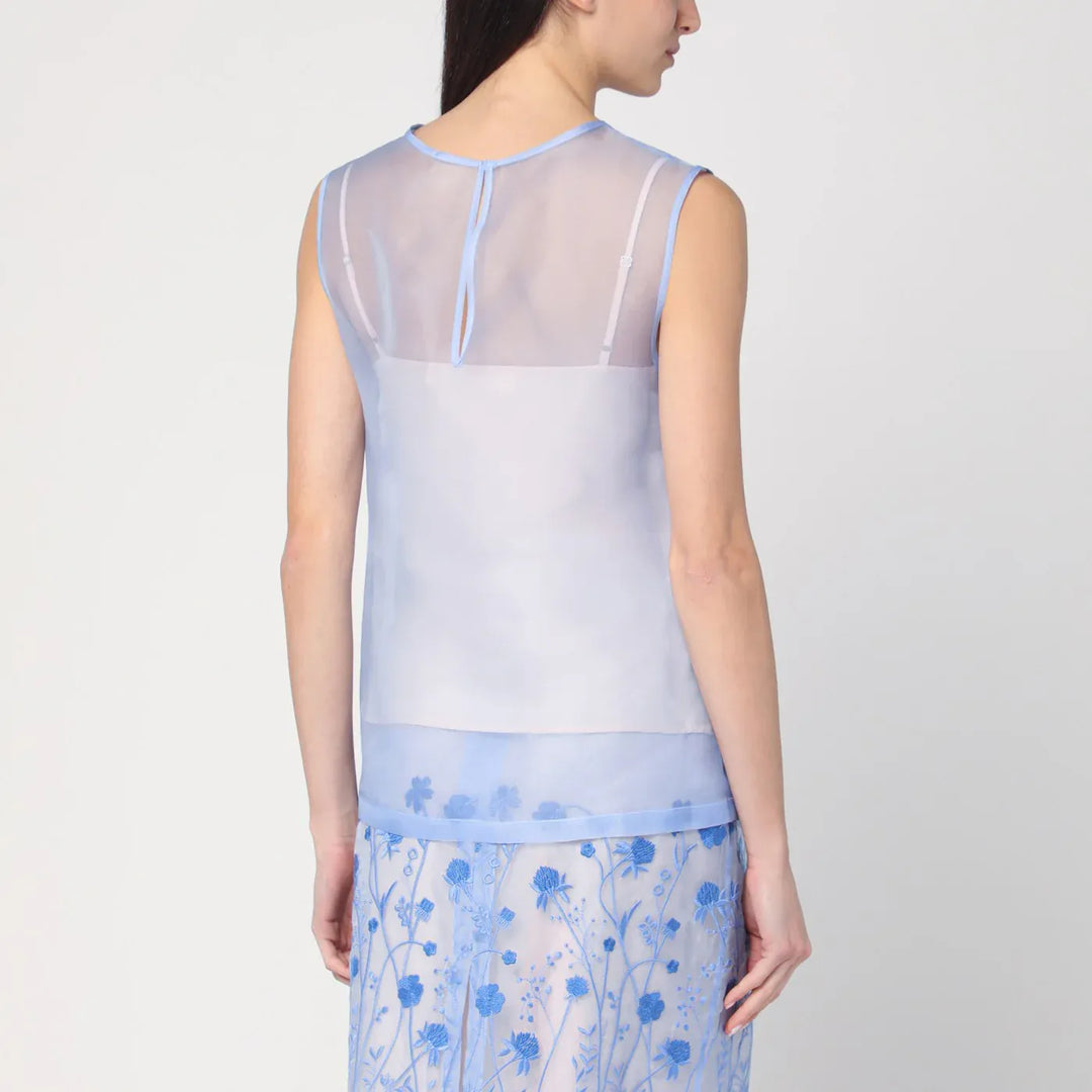 P.A.R.O.S.H. - Sky blue tank top in silk Brand Shirts &amp; Tops M