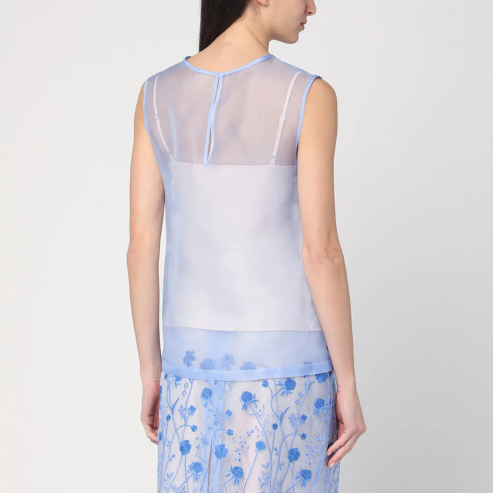 P.A.R.O.S.H. - Sky blue tank top in silk Brand Shirts &amp; Tops M