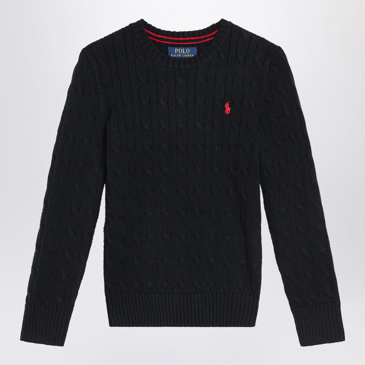 Shirts &amp; Tops S Polo Ralph Lauren - Black cable-knit crewneck sweater Brand
