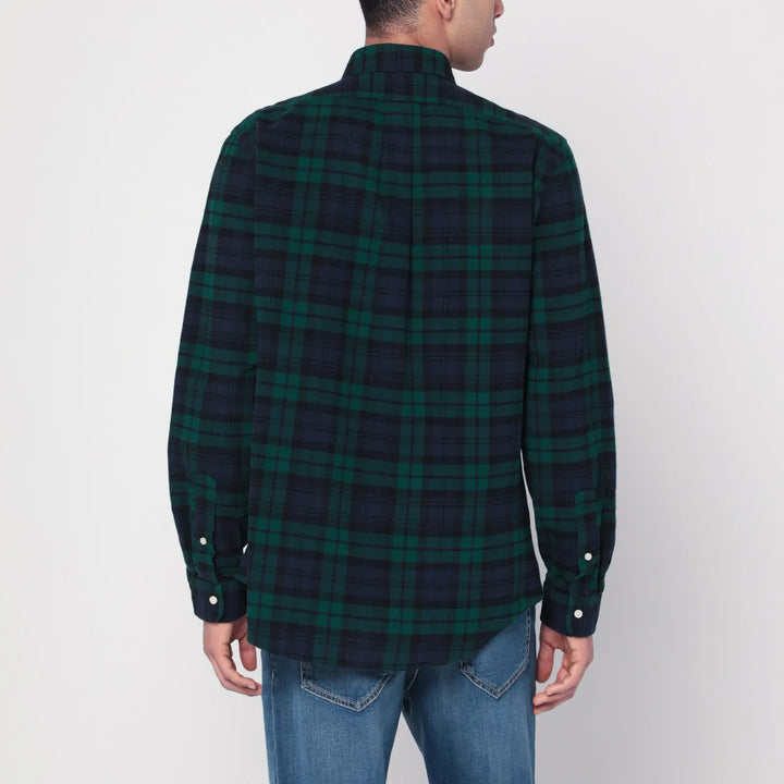 Polo Ralph Lauren - Blue navy/green check pattern shirt Custom-Fit Brand Shirts &amp; Tops S