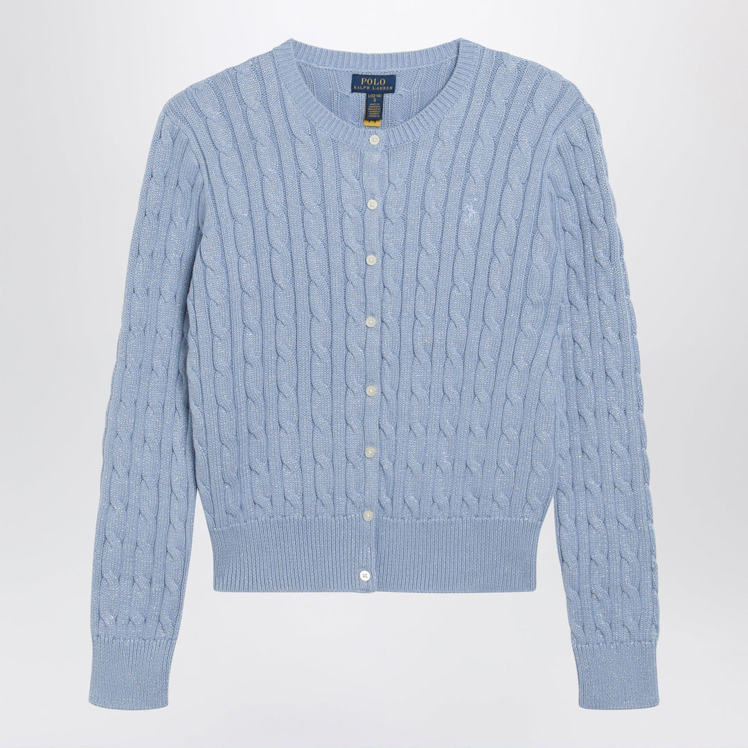Shirts &amp; Tops L Polo Ralph Lauren - Light blue cable-knit cotton cardigan Brand