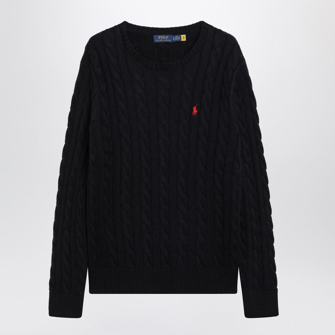 Shirts &amp; Tops Polo Ralph Lauren - Navy blue cable-knit cotton sweater Brand