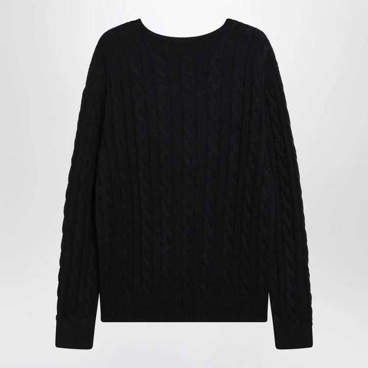 Polo Ralph Lauren - Navy blue cable-knit cotton sweater Brand Shirts &amp; Tops