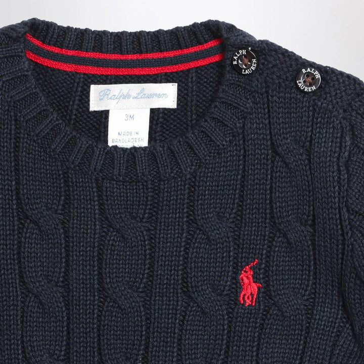 Polo Ralph Lauren - Navy blue cable-knit cotton sweater Brand Shirts &amp; Tops
