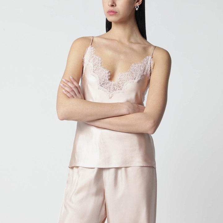 Shirts &amp; Tops Róhe - Light pink silk tank top with lace Brand