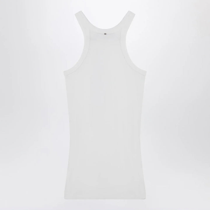 Sportmax - White ribbed tank top in silk blend Brand Shirts &amp; Tops L