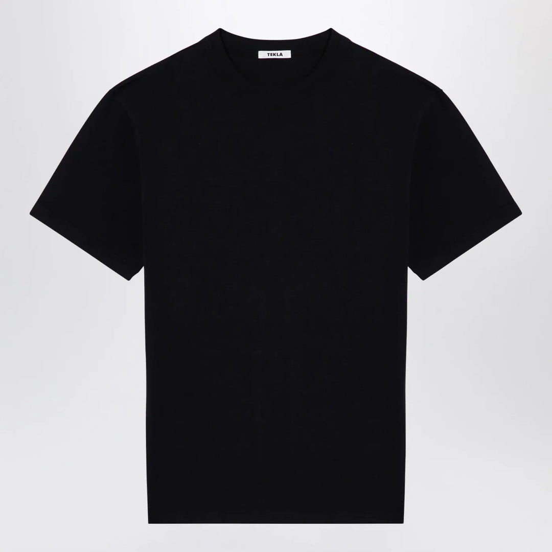 Tekla - Black cotton crew-neck T-shirt Brand Shirts &amp; Tops XXS