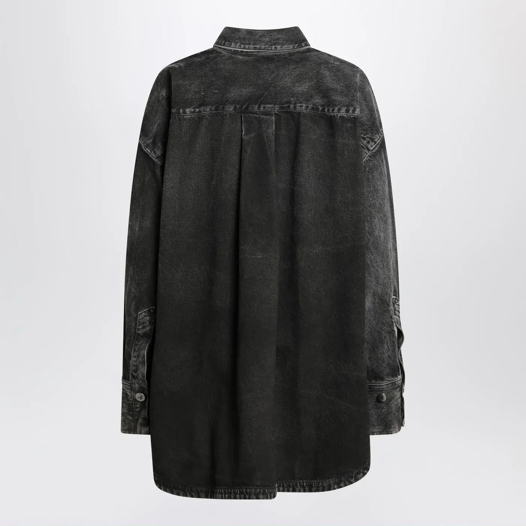 The Attico - Black washed denim shirt Brand Shirts &amp; Tops 42  IT