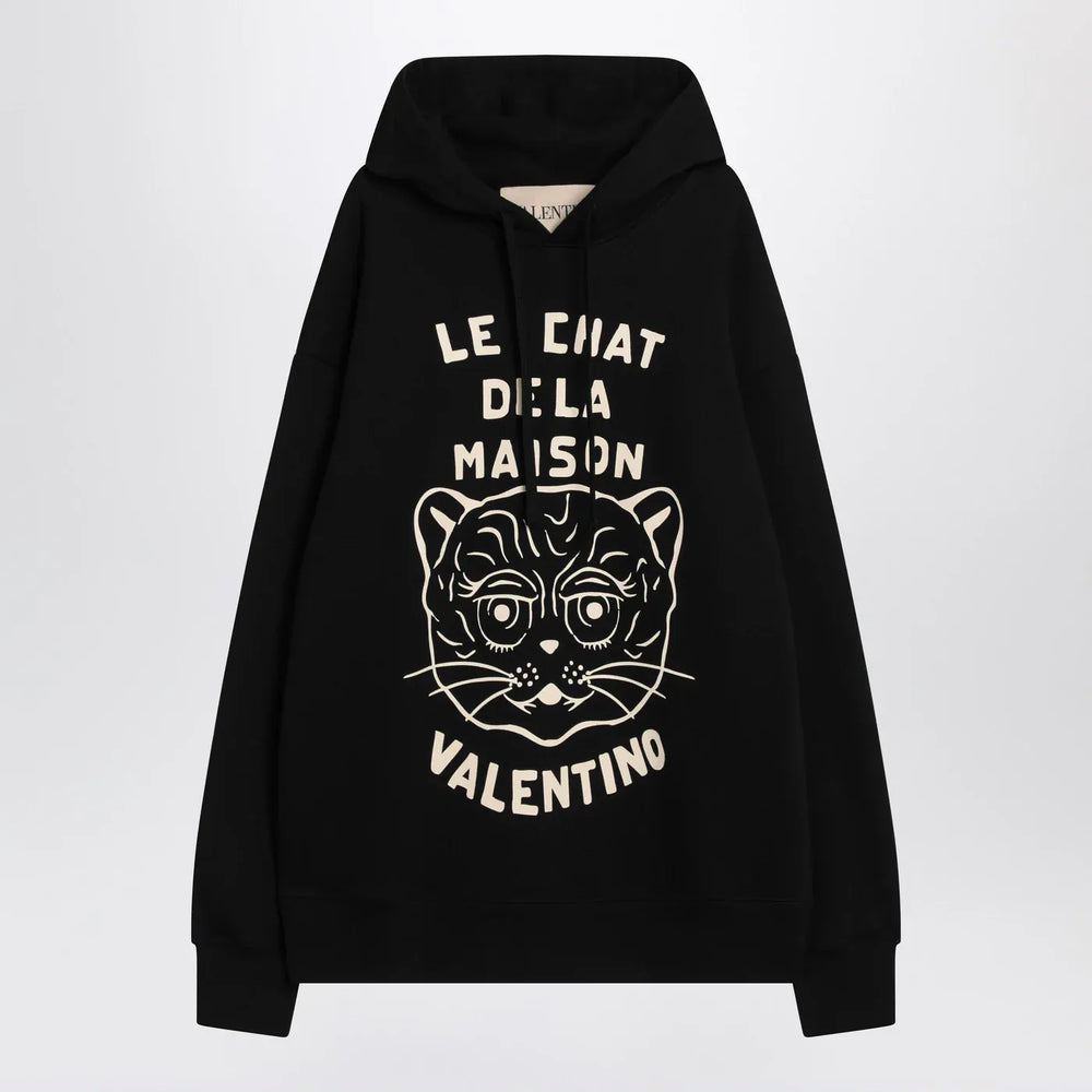 Valentino - Black sweatshirt with Le Chat de la Maison patch Brand Shirts & Tops L
