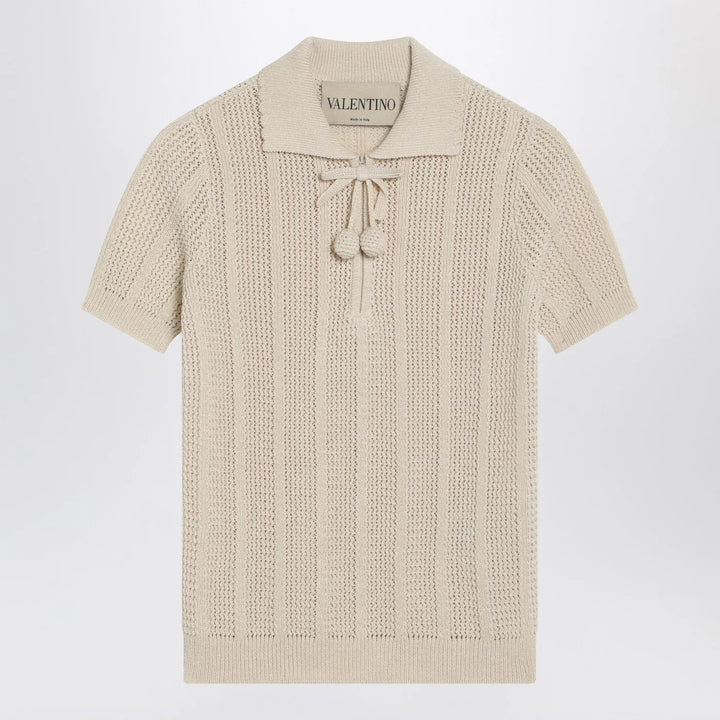 Valentino - Ivory cotton knit polo shirt Brand Shirts &amp; Tops S