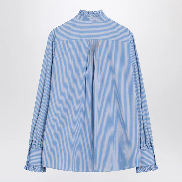 Valentino - Light blue striped shirt in cotton Brand Shirts &amp; Tops 38  IT